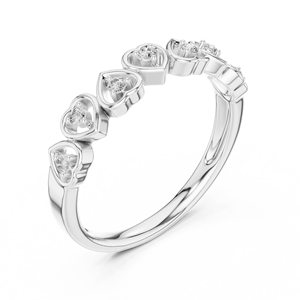 Anillo de Diamantes Cultivados en Laboratorio para Mujer, Modelo BLUSH HEART, Oro Blanco de 18 Quilates con Baño de Rodio, Corte Brillante, para Compromiso, Boda, Fiesta, Regalo de San Valentín - Product Image 1