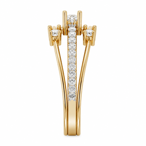 Bague large multi-rangs en diamant de laboratoire, or massif 14K, taille brillant rond, tendance, pour mariage, bijoux personnalisés OEM - Product Image 2
