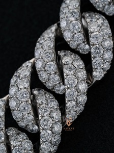 Collar de Cadena Cubana con Diamantes Moissanite VVS, Plata de Ley 925, Joyería Hip Hop para Hombres y Mujeres, Disponible para la Venta - Product Image 2