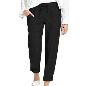 Premium Quality <b>Women's</b> Elastic Waist <b>Trousers</b> Comfortable Flat Front Design Customized Color & Size <b>Summer</b> Style ODM Wholesale - Product Image 2