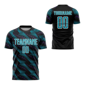 Custom Made High Quality 100% Polyester Crew Neck Short Sleeve Soccer Jerseys T-Shirts Shorts Sets Printed Summer Stretch - Product Image 4