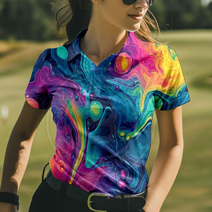 Polo de Golf para Mujer, Estilo Casual, Tela Ligera, para Uso Diario, con Mangas Cortas, MOQ Bajo - Product Image 5