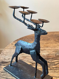 Porte-bougie décoratif en métal de luxe en forme de cerf, décoration de table rustique pour Noël, accent décoratif pour la maison - Product Image 6