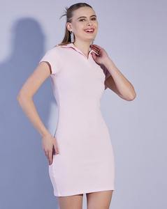 Vestido ajustado de manga corta acanalado de alta demanda, fabricante de minivestidos de punto acanalado, MOQ al por mayor - Product Image 5