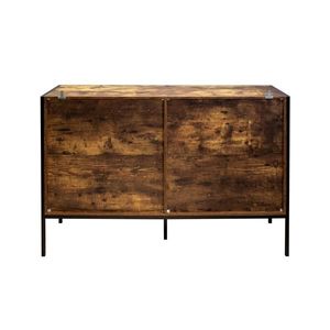 Comò Moderno Industriale Rustico in Legno Marrone a 6 Cassetti con Robusta Struttura in Acciaio per Organizzazione Vestiti - Product Image 5
