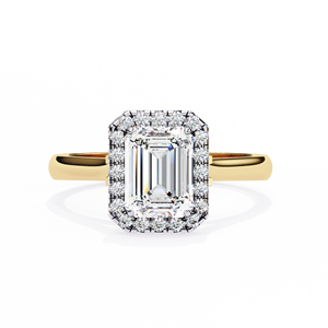 Bague de fiançailles, de mariage ou d'anniversaire en or massif 14 carats avec diamant de laboratoire taille radiant de 2,5 carats, création de luxe - Product Image 1