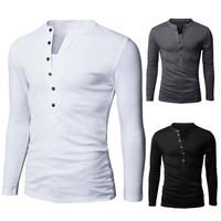 Nouvelle Collection Homme Printemps Automne – Pull Col V Boutonné Manches Longues Coupe Droite Couleur Unie Confortable Décontracté en Maille Numérique
