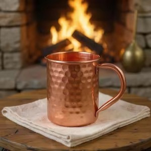 Elegante Taza de Cobre Martillado, Clásica para Moscow Mule, Ecológica, de Cobre Sólido, para Bar, Cocina, Hogar, Restaurante, Fiestas, Servir Bebidas - Product Image 2