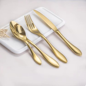 Ensemble de couverts personnalisables en acier inoxydable miroir, fourchettes et cuillères métalliques chaudes, pour usage en restaurant - Product Image 4
