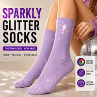 Chaussettes scintillantes respirantes pour femmes, chaussettes à paillettes brillantes, mode, fête, usage quotidien, vente en gros
