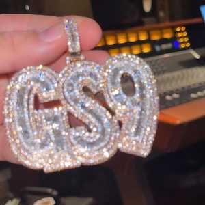 จี้เพชรโมอิสซาไนต์ VVS แบบสั่งทำพิเศษ เงินแท้ 925 ชุบทองคำขาวและทองคำเหลือง พร้อมใบรับรอง GCI & IDGL สไตล์ฮิปฮอปสุดหรู - Product Image 6