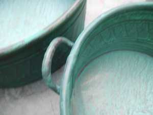 Rustic Metal Antique Green Patina <b>Planter</b> Round Galvanized Finish Outdoor Tub Heavy Duty <b>Planters</b> Pots - Product Image 4
