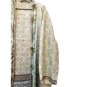 Bata de Seda Ligera Vintage, Kimono de Sari Indio Único, Elegante Baño Térmico, Ropa de Playa, Cintura Elástica para Primavera y Otoño - Product Image 3