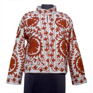 Nouvelle veste tendance en broderie Suzani faite à la main pour femmes, veste en coton respirant unisexe, veste courte ethnique pour femmes, cadeaux - Product Image 1