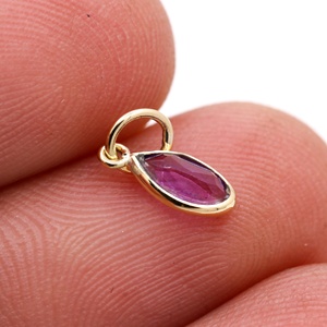 Pendentif en or 14 carats avec améthyste taille marquise certifiée GIA, collier de guérison pour fêtes, bijoux Reiki Chakra, pierre de naissance de février, vente en gros - Product Image 6