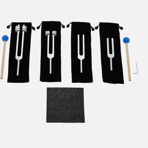 Juego de 4 diapasones nuevos de 128, 256, 512 y 1024 Hz para sanación del ADN, terapia de sonido de chakras - Product Image 1