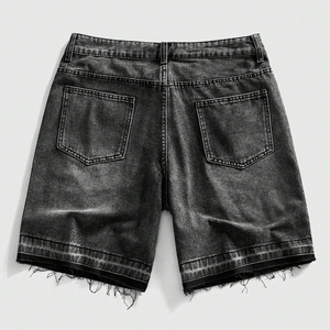 กางเกงยีนส์ขาสั้นแบบวินเทจ แต่งลายตัวอักษรประดับเพชร สไตล์สตรีทแวร์ ขอบดิบ ลำลอง ใส่สบายสำหรับฤดูร้อน คุณภาพดี แฟชั่นทันสมัย - Product Image 5