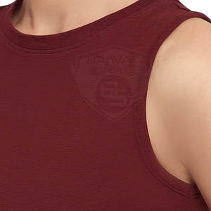 Camiseta sin mangas de punto para mujer, color granate, cuello redondo, color liso, informal, longitud regular - Product Image 5