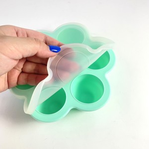 Bac à glaçons en silicone de qualité alimentaire pour bébé – Bac à glaçons 7 cubes pour purées maison, compatible lave-vaisselle, congélateur et micro-ondes - Product Image 4