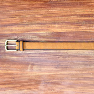 Ceinture unisexe formelle en cuir véritable vintage perforé, finition artisanale en nubuck, boucle à ardillon en alliage de zinc, cuir poli à la main, largeur 35 mm - Product Image 6