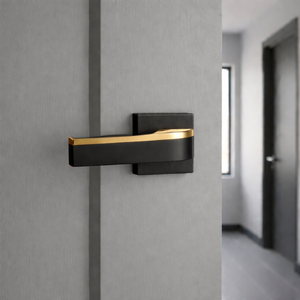 Luxury Modern Solid Brass Mortise Door <b>Handle</b> | Set Sleek Lever Design for Villa Apartment Interior Doors Matte Black Gold - Product Image 4
