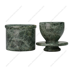Modern Luxury Natural Stone Jungle Green Marble <b>Butter</b> Keeper Handmade Kitchen Decor Jungle Green Marble <b>Butter</b> Keeper - Product Image 2