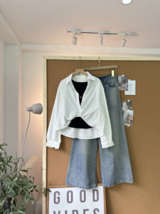 Chemise ample à manches longues pour femme SUBICI L8108 avec soutien-gorge intégré, ensemble 2 pièces, coupe décontractée, chemisier tendance - Product Image 2