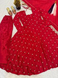 Precio al por Mayor PinkCityBlocks Traje Salwar Tradicional Estilo Anarkali de Georgette para Mujer, Vestido Elegante Indio Pakistaní Exclusivo - Product Image 3