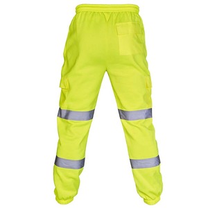 Pantalon de travail haute visibilité jaune, pantalon cargo de sécurité, vêtements de travail de construction, multi-poches, taille élastique, jogger - Product Image 1