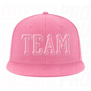 Gorra de Béisbol Personalizada Rosa y Blanca con Cierre Ajustable, Logotipo Bordado de Primera Calidad, Visera Plana, a la Moda - Product Image 2