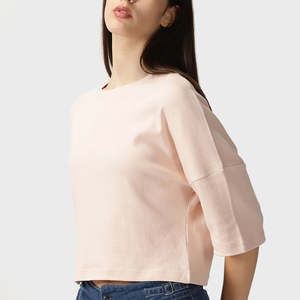 Camisetas Casuales de Manga Corta para Mujer, al Por Mayor, de Mezcla de Poliéster/Algodón, Corte Ajustado, Transpirables, con Logotipo Personalizado, OEM, ODM - Product Image 5