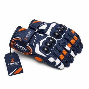 Gants de moto en cuir imperméables et coupe-vent avec cordon de serrage réglable, protection UV, pour usage extérieur, à doigts complets, pour motards et courses - Product Image 2