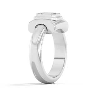 Wholesale 1 Carat Emerald Cut Diamond Engagement <b>Ring</b> 10K 14K 18K Solid Gold Double Bezel Set 4mm <b>Domed</b> Solitaire Band - Product Image 4