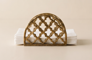 Porte-serviettes en métal à motif quadrifoliaire marocain, design texturé, pour cuisine et salle à manger - Product Image 5