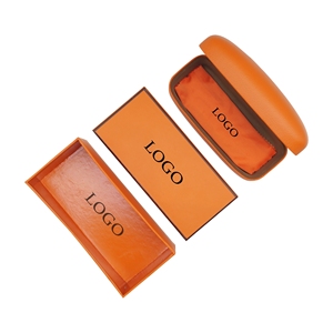 Étui rigide pour lunettes de vue orange avec logo imprimé, forme rectangulaire, style simple pour le rangement des lunettes - Product Image 5