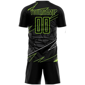 Ensemble d'uniformes de football personnalisés de haute qualité, 100% polyester, col rond, manches courtes, séchage rapide, unisexe, adulte, logo personnalisé, nom de l'équipe - Product Image 3