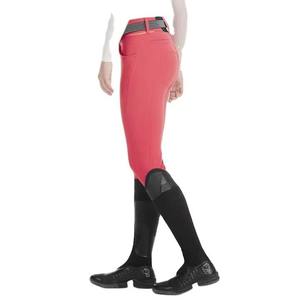 Pantalones de equitación personalizados para mujer, de cintura alta, largos, de color liso, elásticos en cuatro direcciones, con cinturón y logo frontal 2026 - Product Image 4