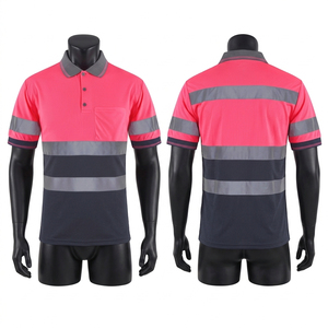 Polo de travail haute visibilité en polyester et coton 220 GSM, jaune marine, panneau réfléchissant, logo personnalisé - Product Image 6