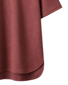 Camiseta Oversize Personalizada Color Albaricoque para Hombre, con Dobladillo Curvo, Hombros Caídos, Cuello Redondo, de Algodón, Estilo Urbano, Lisa, para Verano - Product Image 5