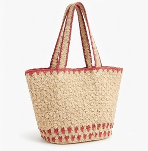 Bolso de Mano de Ganchillo, Color Sólido, Estilo Bohemio, Cierre de Cremallera, Bolso de Playa para Mujer, Forro de Algodón - Product Image 5