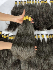 Vente en gros de cheveux vierges vietnamiens 100% de qualité supérieure Lexhair Factory, 100g, couleur sel et poivre, en vrac - Product Image 4