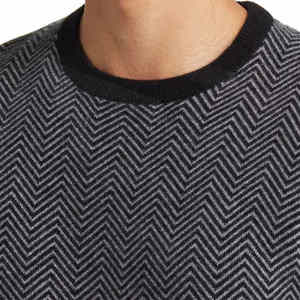 Autumn Winter New Arrivals Custom Logo Cotton Wool Breathable Custom Knitted <b>Pullover</b> <b>Men</b> Solid Print Pattern Sweatshirt - Product Image 5