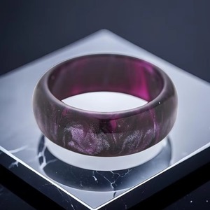 Bague ajustable unisexe en résine acrylique, modèle ange brillant fait main, bijou fantaisie pour femmes et filles - Product Image 5