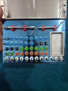 Kit de 50 forets coniques pour implants dentaires, instruments manuels en acier inoxydable, clé, jauge de profondeur, plusieurs couleurs, réutilisable - Product Image 1