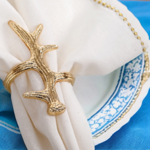 Vente chaude doré en forme de corne rond de serviette en métal cercle boucle de serviette décoration de table rond de serviette en gros quantité en vrac pas cher - Product Image 2