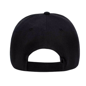 Black 6-Panel Baseball <b>Cap</b> Unisex Cotton Twill Casual Fitted <b>Hat</b> Solid Color Four Seasons Adult Size 56-58CM - Product Image 5
