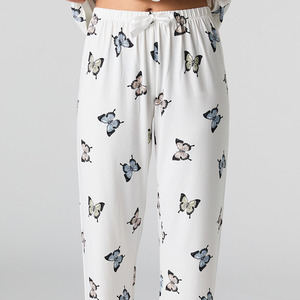 Painted butterfly Printed Womens <b>Pajama</b> <b>Set</b> Cotton <b>Pajamas</b> Long 2pc Pjs Button Down Sleepwear <b>Set</b> Loungewear for Women <b>Set</b> - Product Image 4
