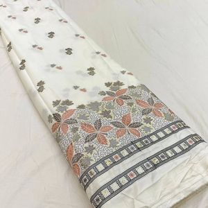 Tissu en coton à motif de feuillage brodé, tissu en coton léger pour femmes, utilisation textile de maison - Product Image 1