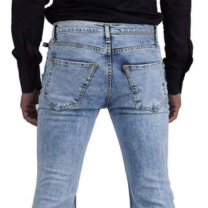 Pantalones Vaqueros de Mezclilla Personalizados con Diseño de Cierre en la Parte Inferior, Estilo Urbano a la Moda, Jeans Ajustados para Hombre - Product Image 5