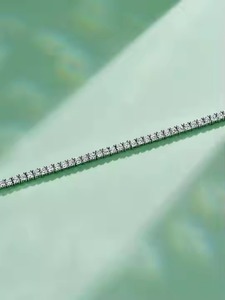 Moissanite Diamond Bracelet for Women and Men, Mix Cut Diamond Bracelet For Wedding, White Gold moissanite Bracelet - Product Image 2